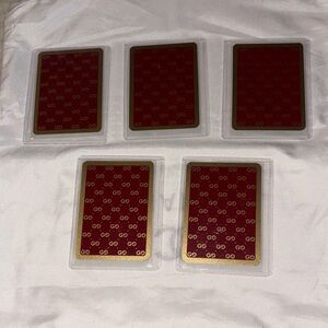 Gucci Vintage Luxury Red and Gold Card Set with Protective Cover
